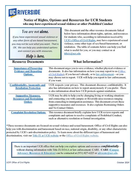 Rights and Options for Students