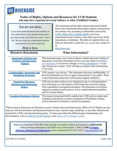 Student Rights and Options